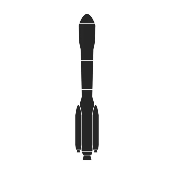 Space Rakete Vektor icon.Black Vektor Symbol isoliert auf weißem Hintergrund Weltraumrakete. — Stockvektor