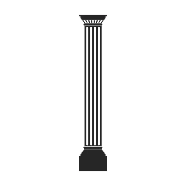 Columna icono de vector pilar. Icono de vector negro aislado en pilar de columna de fondo blanco. — Vector de stock