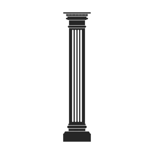 Columna icono de vector pilar. Icono de vector negro aislado en pilar de columna de fondo blanco. — Vector de stock