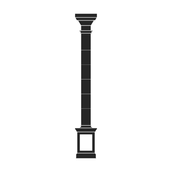 Columna icono de vector pilar. Icono de vector negro aislado en pilar de columna de fondo blanco. — Vector de stock