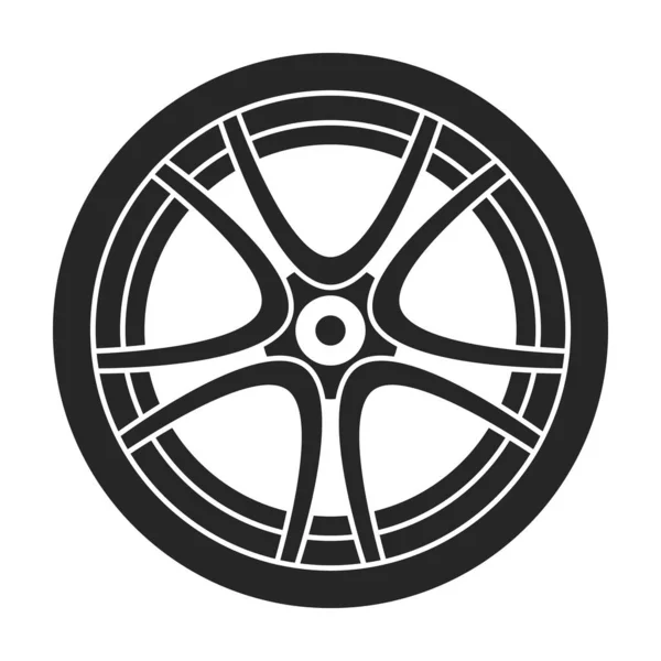 Icono de vector de coche de la rueda icon.Black vector aislado en el coche de rueda de fondo blanco. — Archivo Imágenes Vectoriales