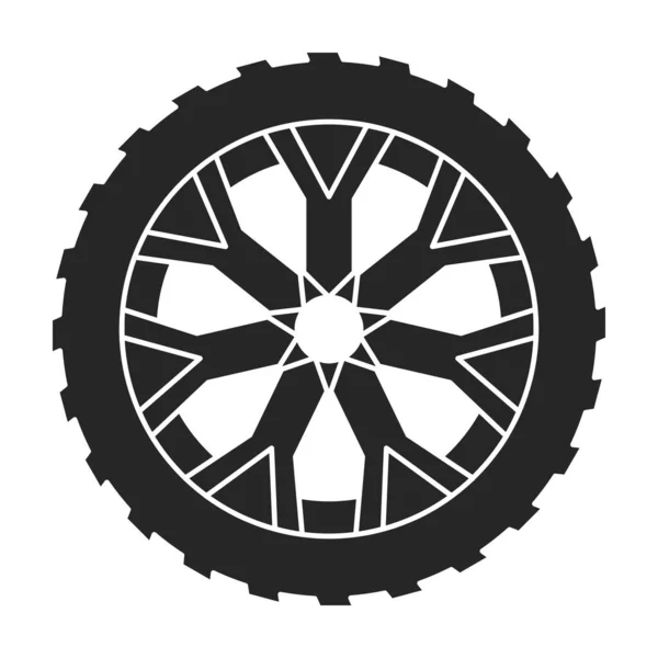 Wheel car vector icon.Black vector icon isolated on white background wheel car. — Stock Vector