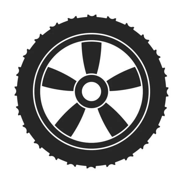 Wheel car vector icon.Black vector icon isolated on white background wheel car. — Stock Vector