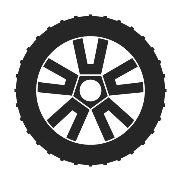 Icono de vector de coche de la rueda icon.Black vector aislado en el coche de rueda de fondo blanco. — Vector de stock