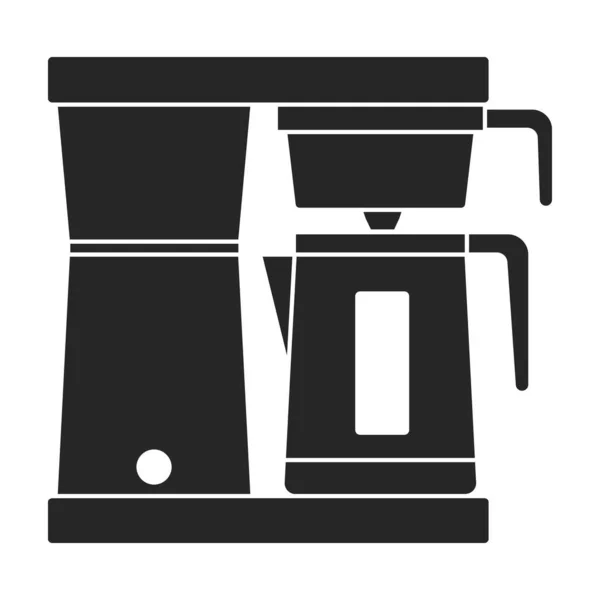 Icône vectorielle cafetière Icône vectorielle noire isolée sur fond blanc cafetière . — Image vectorielle