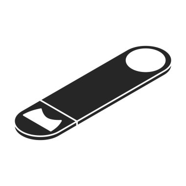 Şişe açıcı izometrik vektör simgesi. Siyah vektör simgesi beyaz arka plan şişe açacağında izole edildi.