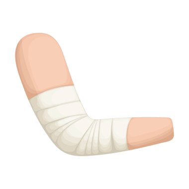 Sargı vektörü karikatür simgesi. Beyaz arkaplanda vektör illüstrasyon bandı. İzole edilmiş karikatür bandaj çizimi simgesi .