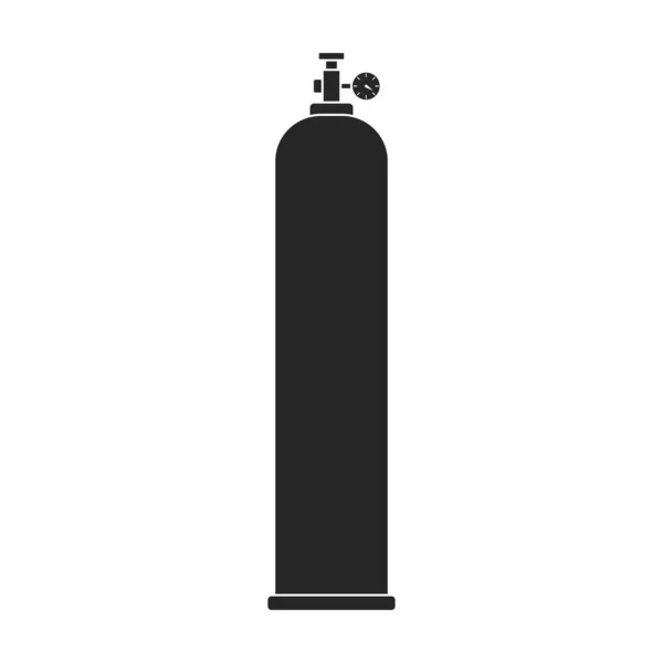 Vector de cilindro de gas icono negro. Ilustración vectorial lpg sobre fondo wite. Icono de ilustración en negro aislado del cilindro de gas. — Vector de stock