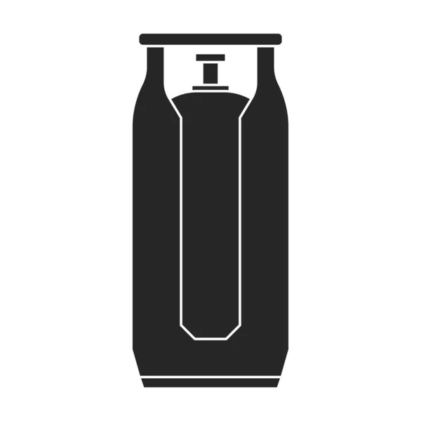 Vecteur cylindre de gaz icône noire. Illustration vectorielle lpg sur fond de wite. Isolée icône d'illustration noire de bouteille de gaz. — Image vectorielle