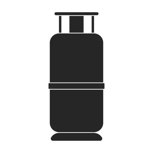 Vector de cilindro de gas icono negro. Ilustración vectorial lpg sobre fondo wite. Icono de ilustración en negro aislado del cilindro de gas. — Vector de stock