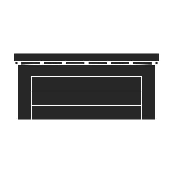 Garage de bâtiment icône vectorielle.Icône vectorielle noire isolée sur fond blanc garage du bâtiment. — Image vectorielle