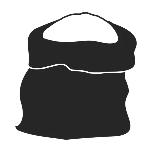 Bolsa de agricultura de icon.Black vector icono de harina aislado sobre fondo blanco bolsa de agricultura de harina. — Vector de stock