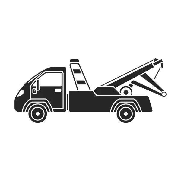 Truck tow vector icon.Black vector icon 은 흰색 배경 트럭 tow 에서 분리 된다.. — 스톡 벡터