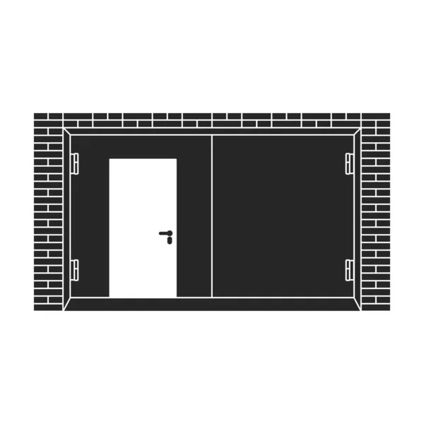 Porte garage vecteur icône noire. Illustration vectorielle porte maison sur fond blanc. Isolé icône d'illustration noire de garage porte. — Image vectorielle