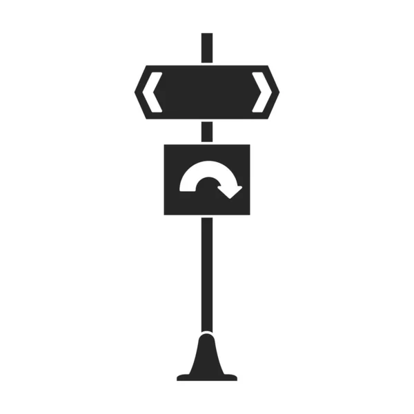 Sinal de estrada vetor icon.Black vetor ícone estrada sinal isolado no fundo branco . — Vetor de Stock