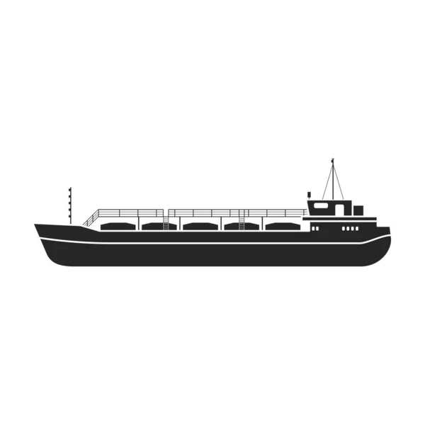 Barge vector icon.Black vector icon isolated on white background barge. — Stock Vector