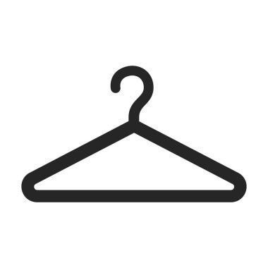 Askı vektör simgesi. Siyah vektör simgesi beyaz arkaplan askısında izole edildi.