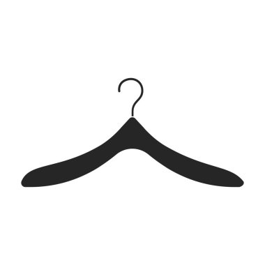 Askı vektör simgesi. Siyah vektör simgesi beyaz arkaplan askısında izole edildi.