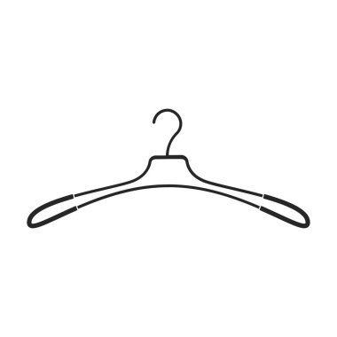 Askı vektör simgesi. Siyah vektör simgesi beyaz arkaplan askısında izole edildi.