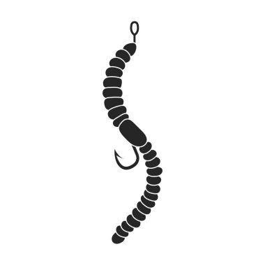 Tackle yem vektör simgesi. Siyah vektör simgesi beyaz arkaplan yakalama yeminde izole edildi.