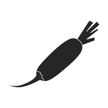 Turp vektör simgesi. Siyah vektör simgesi beyaz arkaplan turpunda izole edildi.