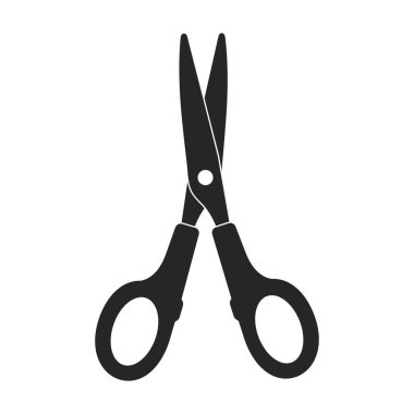 Makas vektör simgesi. Siyah vektör simgesi beyaz arkaplan makasında izole edildi.