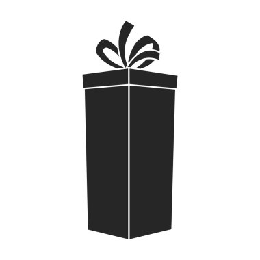 Hediye kutusu vektör simgesi. Siyah vektör simgesi beyaz arkaplan hediye kutusunda izole edildi .