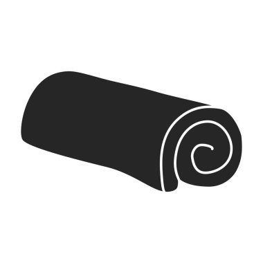 Havlu vektör simgesi. Siyah vektör simgesi beyaz arka plan havlusunda izole edildi.