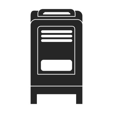 Posta kutusu vektör simgesi. Siyah vektör simgesi beyaz arkaplan posta kutusunda izole edildi.