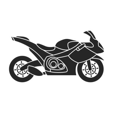 Motosiklet vektör simgesi. Siyah vektör simgesi beyaz arka planda izole edildi.