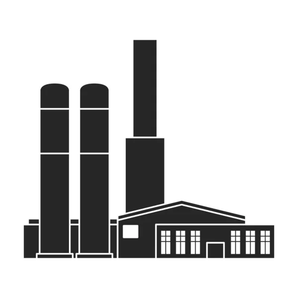 Fabrikgebäude Vektor icon.Black Vektor Symbol isoliert auf weißem Hintergrund Fabrikgebäude. — Stockvektor