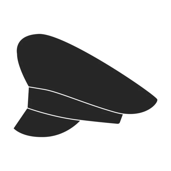 Military cap vector icon.Black vector icon isolated on white background military cap. — Stock Vector
