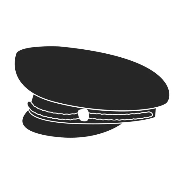 Military cap vector icon.Black vector icon isolated on white background military cap. — Stock Vector