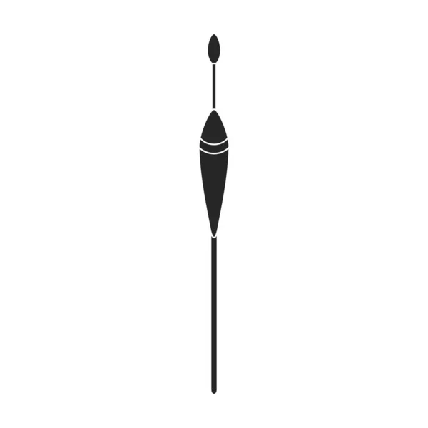 Fishing rod vector icon.Black vector icon isolated on white background fishing rod. — Stock Vector