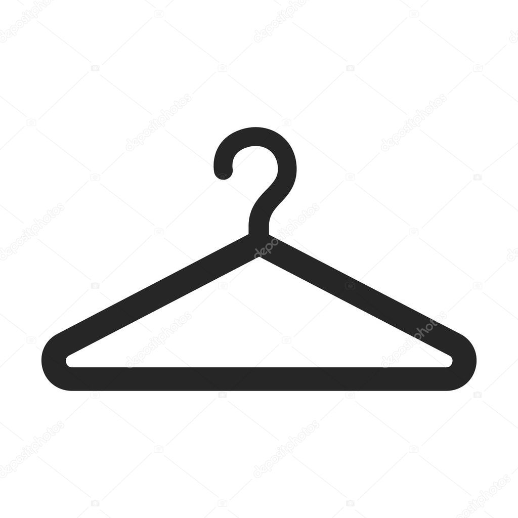 Hanger vector icon.Black vector icon isolated on white background hanger.