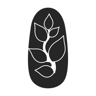 Manikür vektör simgesinin çivisi. Siyah vektör simgesi manikürün beyaz arka plan çivisinde izole edilmiş..