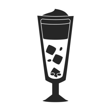 Yaz kokteyl ikonu. Siyah vektör simgesi beyaz arka plan yaz kokteylinde izole edilmiş..