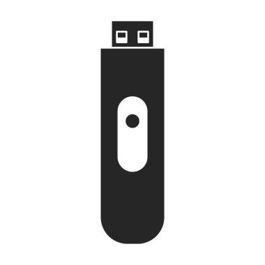 Flaş vektör simgesini kullan. Siyah vektör simgesi beyaz arkaplan sürücüsünde izole edildi.