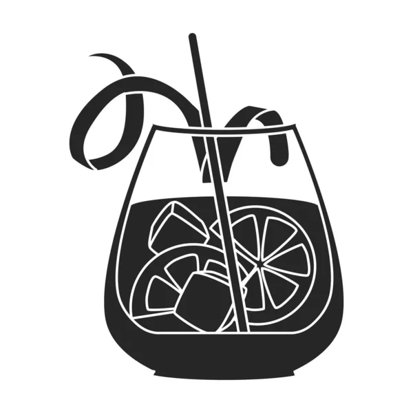 Sommer Cocktail Vektor icon.Black Vektor Symbol isoliert auf weißem Hintergrund Sommer Cocktail. — Stockvektor