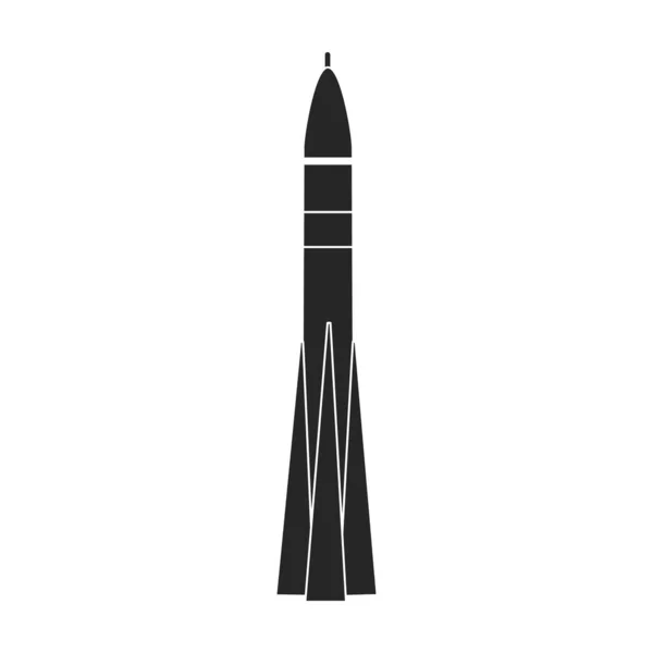 Icona vettoriale nero isolato su razzo spaziale sfondo bianco. — Vettoriale Stock