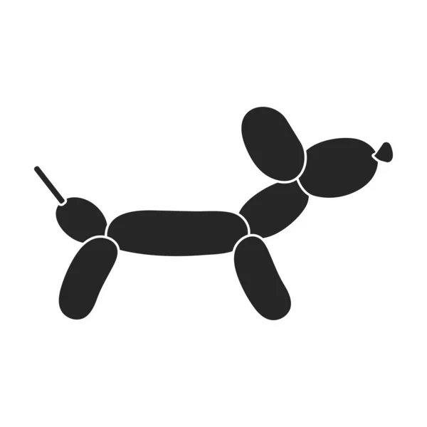 Balloon air animal vector icon.Black vector icon isolated on white background balloon dog. — Stock Vector