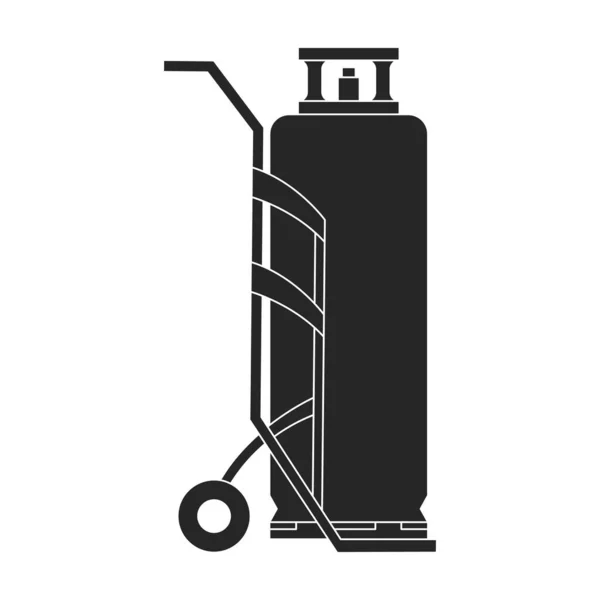 Vector de cilindro de gas icono negro. Ilustración vectorial lpg sobre fondo wite. Icono de ilustración en negro aislado del cilindro de gas. — Vector de stock
