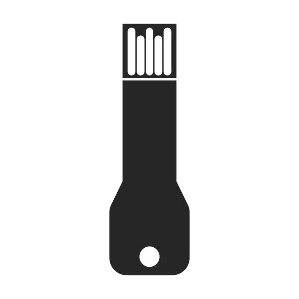 Icono de vector flash de la unidad icon.Black aislado en el flash de la unidad de fondo blanco. — Vector de stock