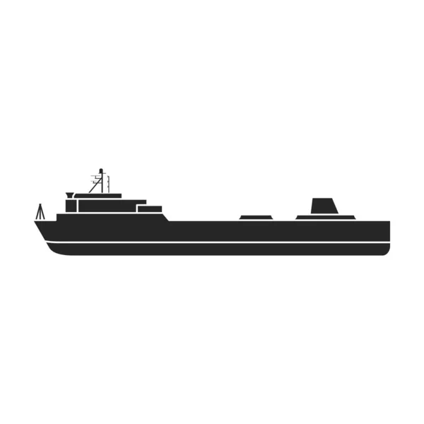 Barge vector icon.Black vector icon isolated on white background barge. — Stock Vector