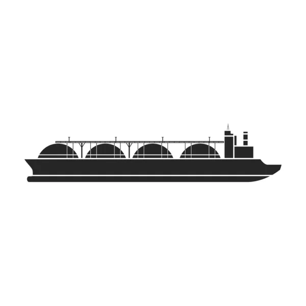 Barge vector icon.Black vector icon isolated on white background barge. — Stock Vector