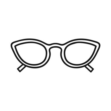 Gözlük ve güneş gözlüğü logosu izole edilmiş. Bardakların ve gözlüklerin grafiği ağ için stok sembolü.