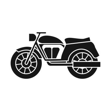 Motosiklet ve eski ikonun vektör çizimi. Stok için motosiklet ve motosiklet vektör simgesinin grafiği.