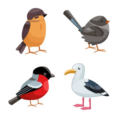 Hayvan ve vahşi ikonun vektör çizimi. Hayvan ve doğa stok vektör illüstrasyonu koleksiyonu.