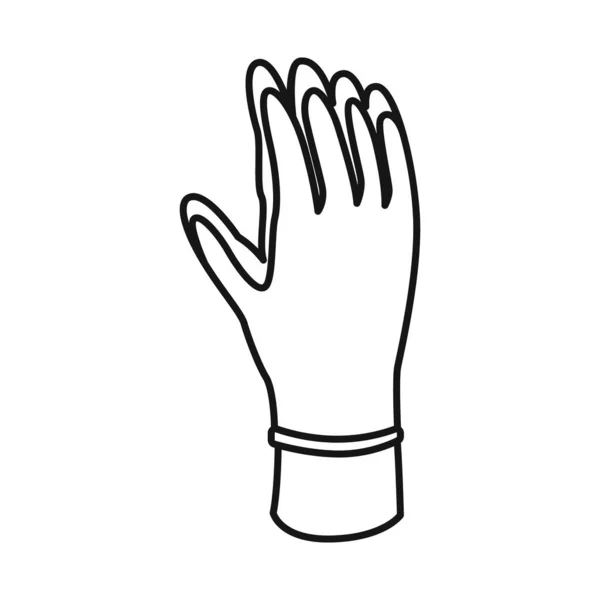 Векторный дизайн перчатки и иконки руки. Графический символ перчаток и рукавиц для паутины . — стоковый вектор