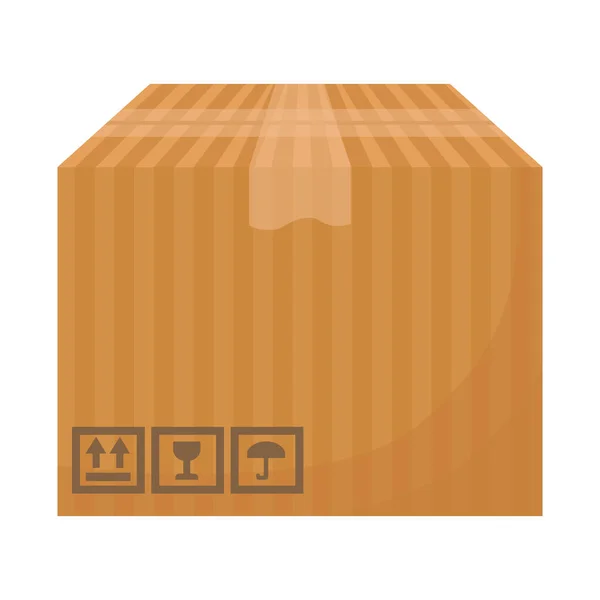 Ilustración vectorial del logotipo de caja y cubo. Elemento web de caja e icono de vector marrón para stock. — Vector de stock